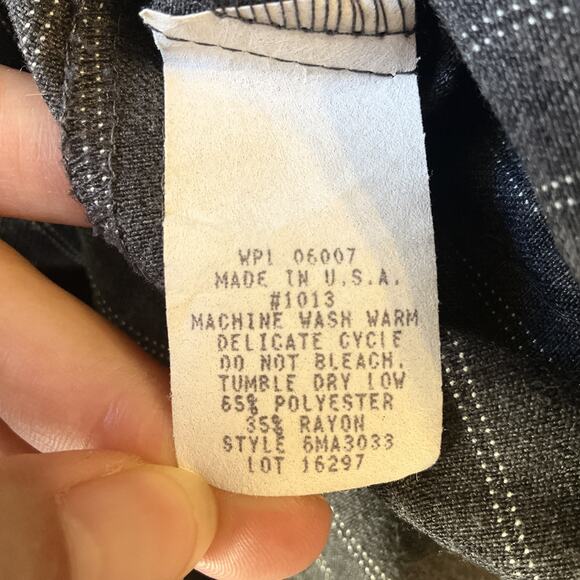 VINTAGE Hillard & Hanson Women Dress 10 Gray Striped Shirt Dress Classic Button - Picture 3 of 11